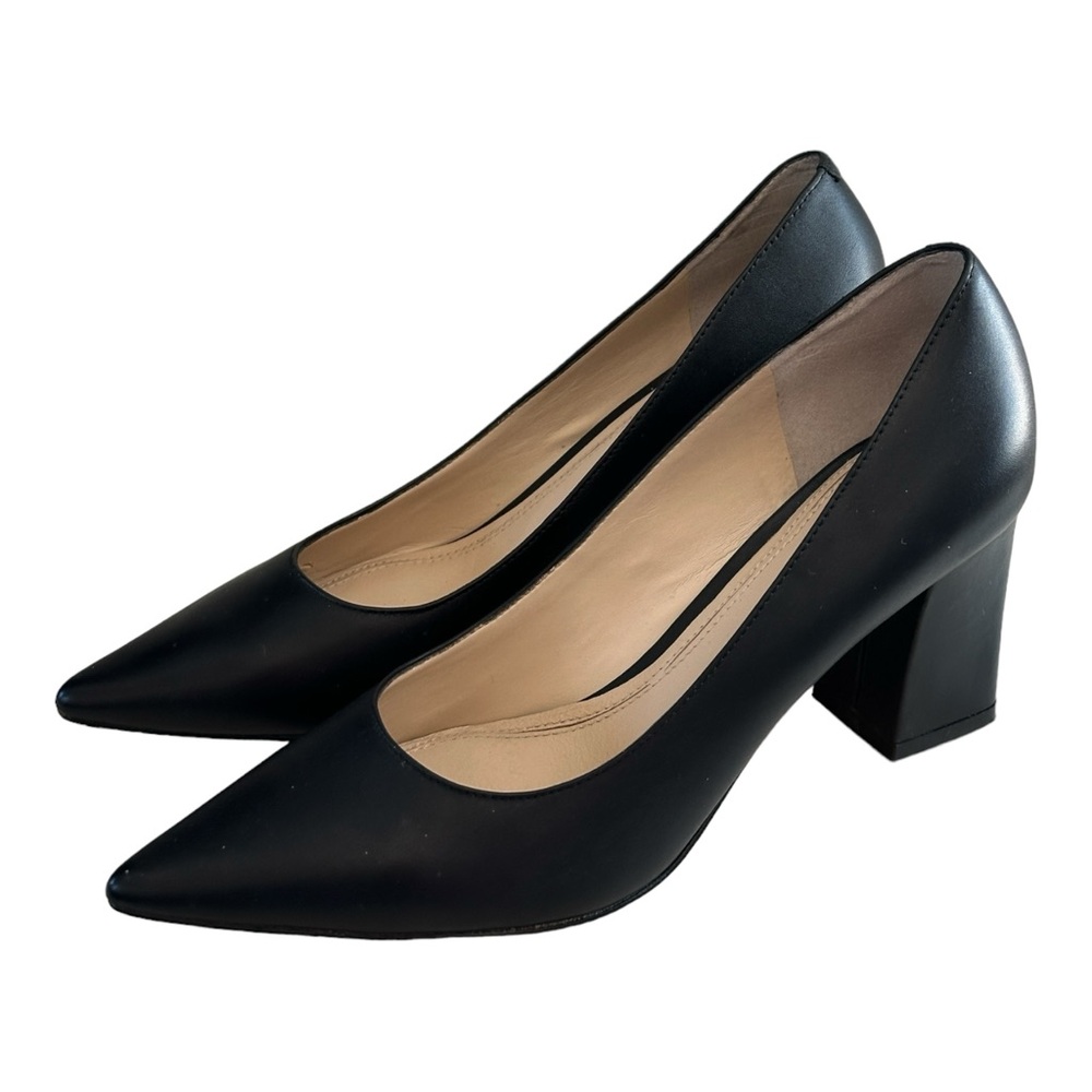 Marc Fisher Women's Zala Block Heel Pump Pointy Toe Black Size 6.5